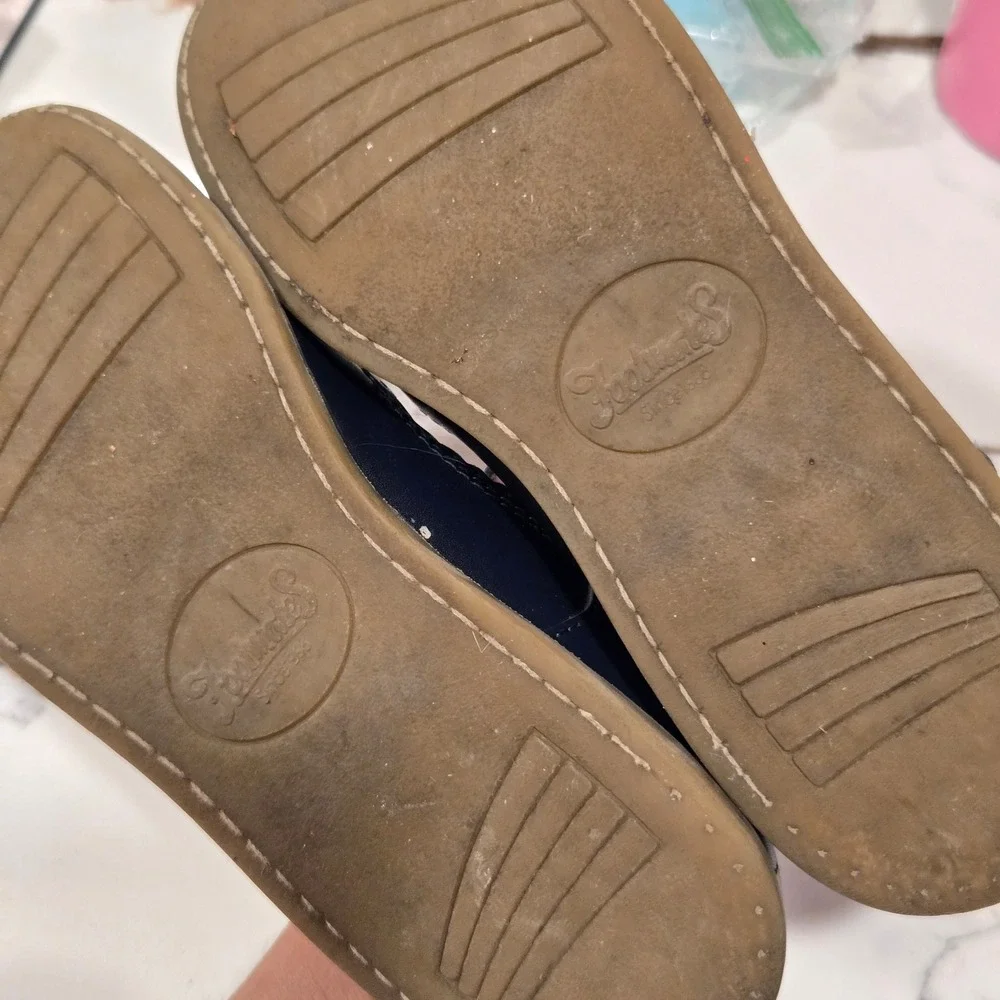 FOOTMATES Navy Blue Leather‎ Mary Jane Shoes Kids Size 1Y Medium Buckle Strap